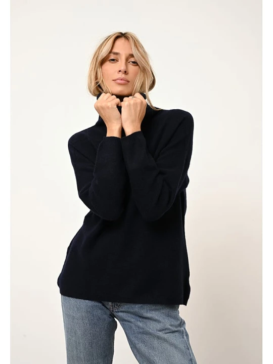 Zdjęcie produktu Just Cashmere Kaszmirowy golf "Blantyre" w kolorze granatowym rozmiar: M