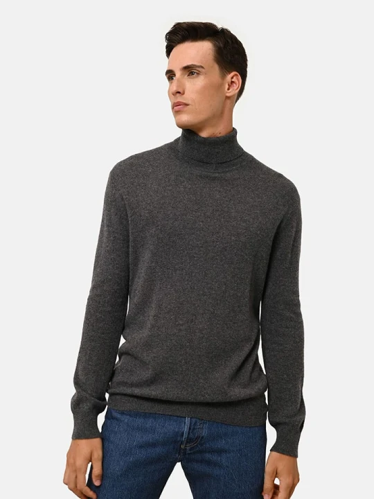 Zdjęcie produktu Just Cashmere Kaszmirowy golf "Connor" w kolorze antracytowym rozmiar: M