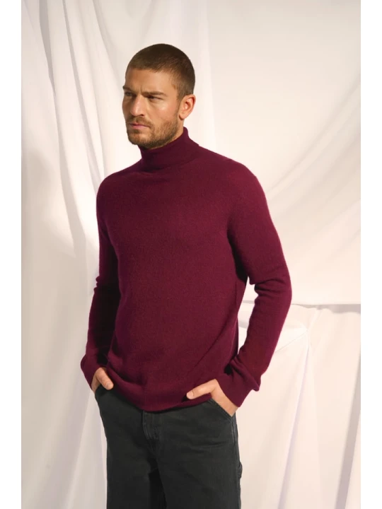 Zdjęcie produktu Just Cashmere Kaszmirowy golf "Connor" w kolorze bordowym rozmiar: M
