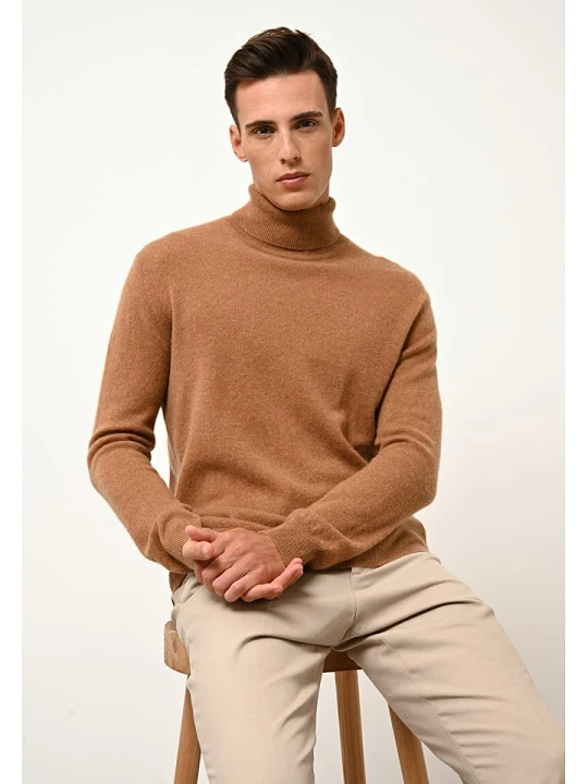 Zdjęcie produktu Just Cashmere Kaszmirowy golf "Connor" w kolorze karmelowym rozmiar: L