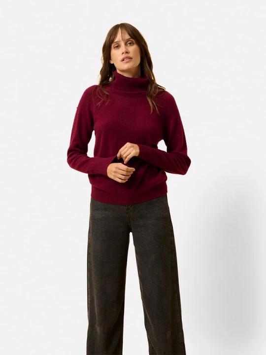 Zdjęcie produktu Just Cashmere Kaszmirowy golf "Debbie" w kolorze bordowym rozmiar: M