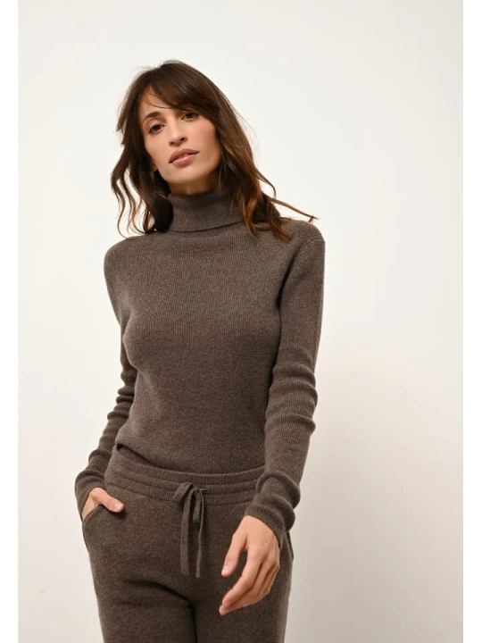 Zdjęcie produktu Just Cashmere Kaszmirowy golf "Lanais" w kolorze brązowym rozmiar: XL