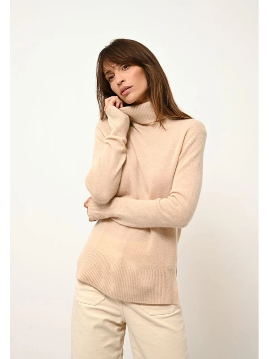Zdjęcie produktu Just Cashmere Kaszmirowy golf "Lexie" w kolorze beżowym rozmiar: XL