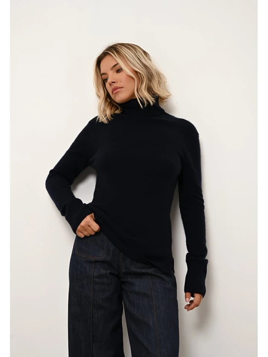 Zdjęcie produktu Just Cashmere Kaszmirowy golf "Lexie" w kolorze granatowym rozmiar: L
