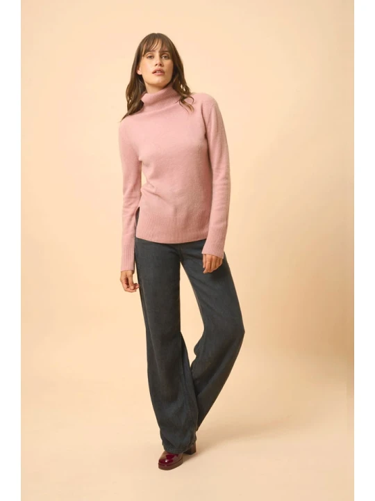 Zdjęcie produktu Just Cashmere Kaszmirowy golf "Lexie" w kolorze jasnoróżowym rozmiar: M