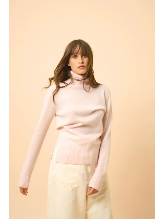 Zdjęcie produktu Just Cashmere Kaszmirowy golf "Lexie" w kolorze jasnoróżowym rozmiar: XL