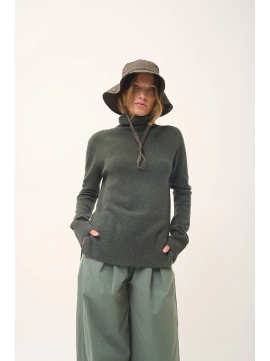 Zdjęcie produktu Just Cashmere Kaszmirowy golf "Lexie" w kolorze khaki rozmiar: L