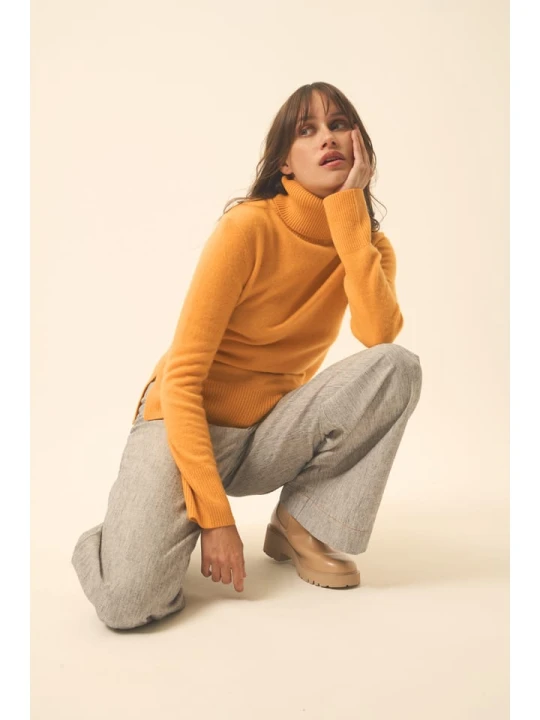 Zdjęcie produktu Just Cashmere Kaszmirowy golf "Lexie" w kolorze pomarańczowym rozmiar: L