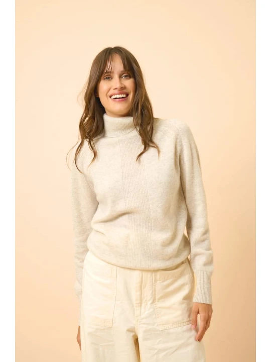 Zdjęcie produktu Just Cashmere Kaszmirowy golf w kolorze kremowym rozmiar: L