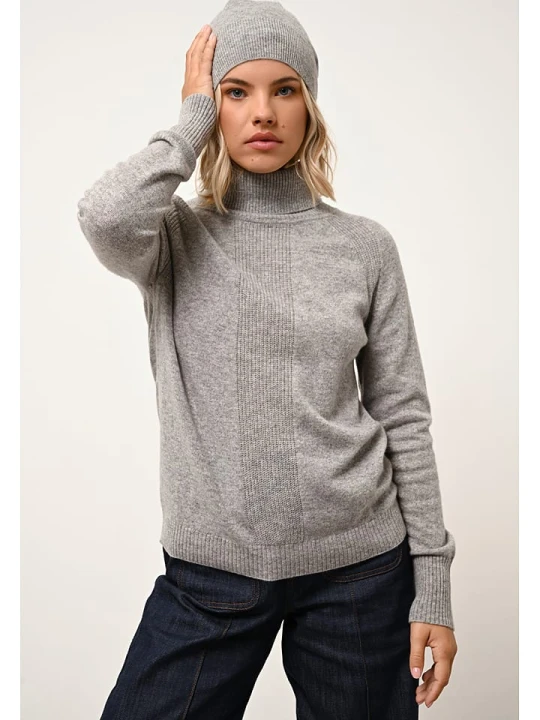 Zdjęcie produktu Just Cashmere Kaszmirowy golf w kolorze szarym rozmiar: S
