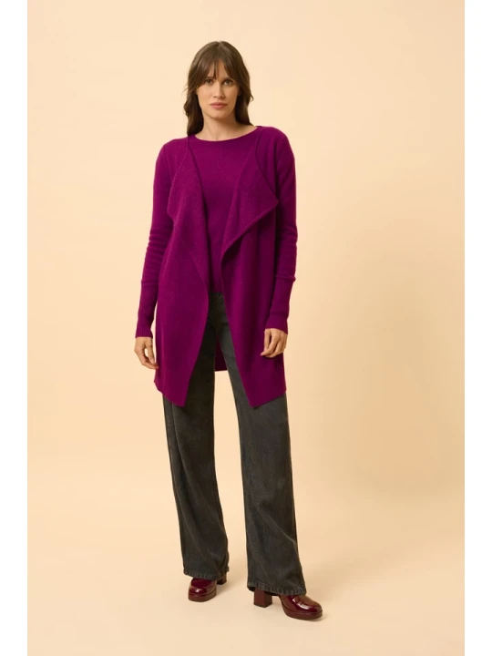 Zdjęcie produktu Just Cashmere Kaszmirowy kardigan "Brooke" w kolorze fioletowym rozmiar: M