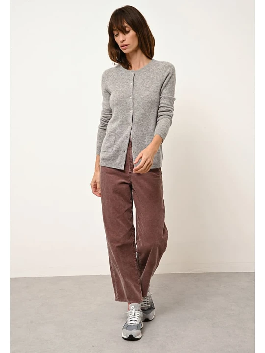 Zdjęcie produktu Just Cashmere Kaszmirowy kardigan "Katharine" w kolorze szarym rozmiar: XL