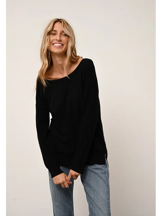 Zdjęcie produktu Just Cashmere Kaszmirowy sweter "Abigail" w kolorze czarnym rozmiar: M