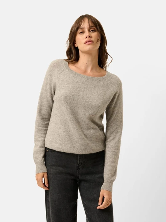 Zdjęcie produktu Just Cashmere Kaszmirowy sweter "Abigail" w kolorze szarobrązowym rozmiar: L
