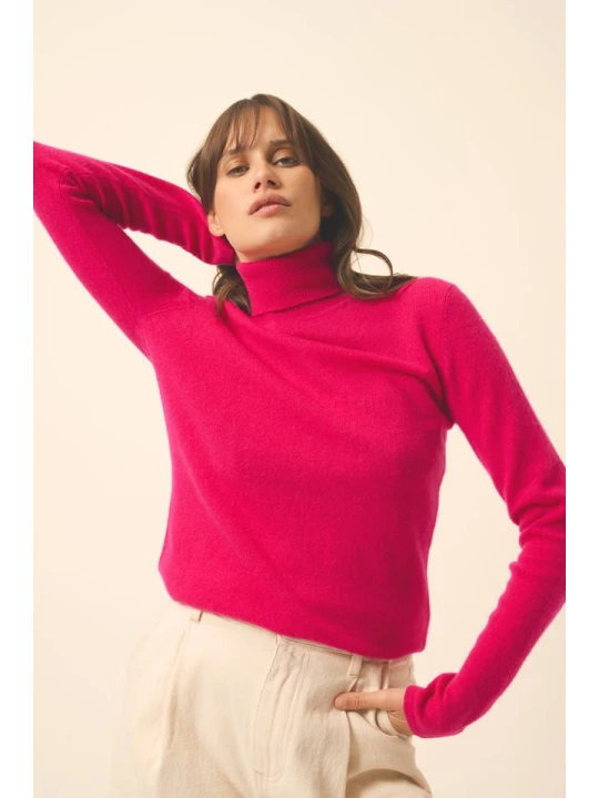 Zdjęcie produktu Just Cashmere Kaszmirowy sweter "Ava" w kolorze różowym rozmiar: M