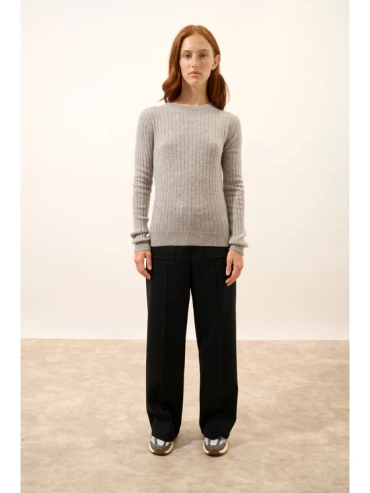 Zdjęcie produktu Just Cashmere Kaszmirowy sweter "Avana" w kolorze szarym rozmiar: M