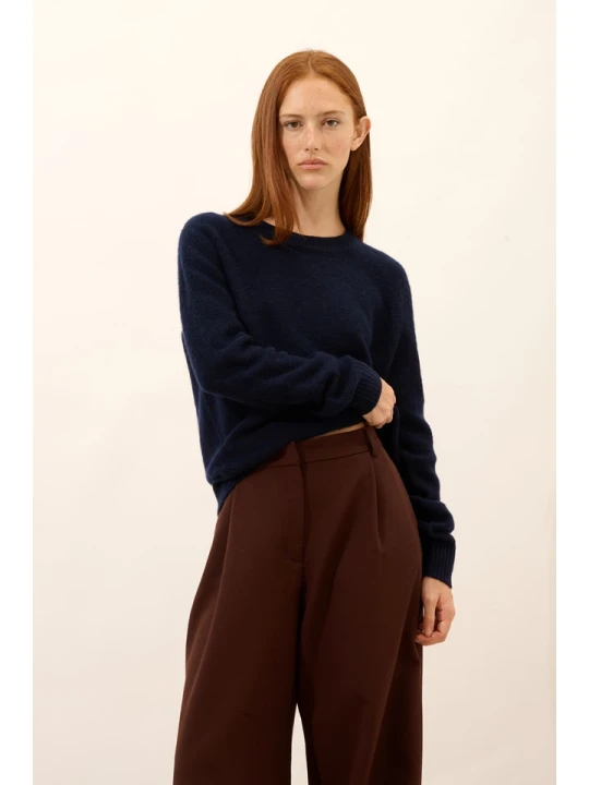 Zdjęcie produktu Just Cashmere Kaszmirowy sweter "Cetan" w kolorze granatowym rozmiar: L