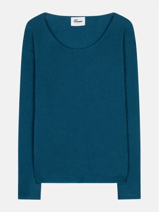 Zdjęcie produktu Just Cashmere Kaszmirowy sweter "Fiona" w kolorze niebieskim rozmiar: M