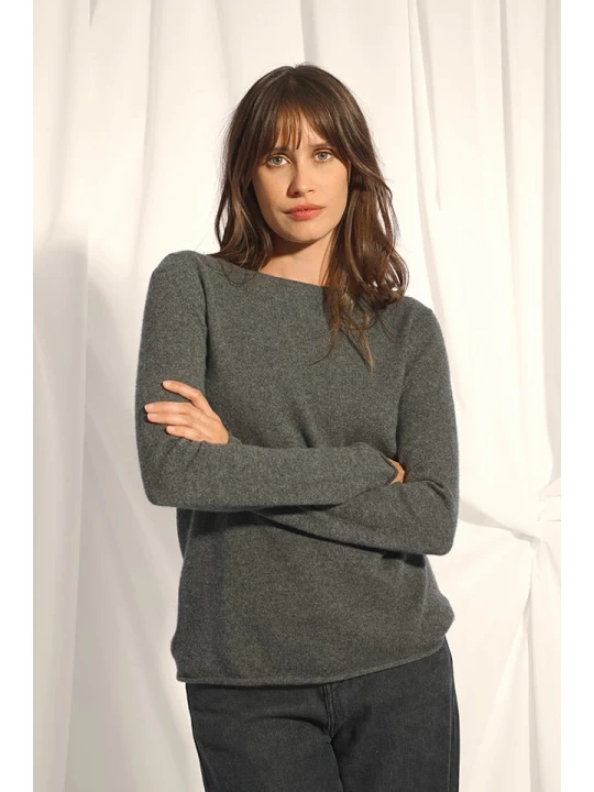 Zdjęcie produktu Just Cashmere Kaszmirowy sweter "Grace" w kolorze antracytowym rozmiar: M