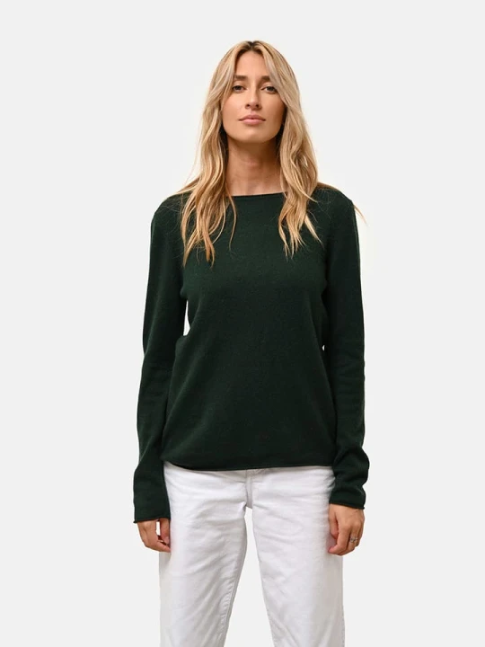Zdjęcie produktu Just Cashmere Kaszmirowy sweter "Grace" w kolorze ciemnozielonym rozmiar: M