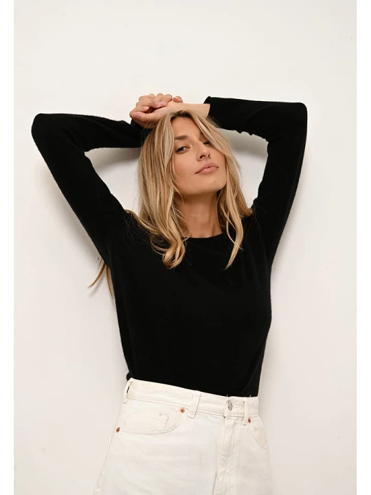 Zdjęcie produktu Just Cashmere Kaszmirowy sweter "Grace" w kolorze czarnym rozmiar: XL