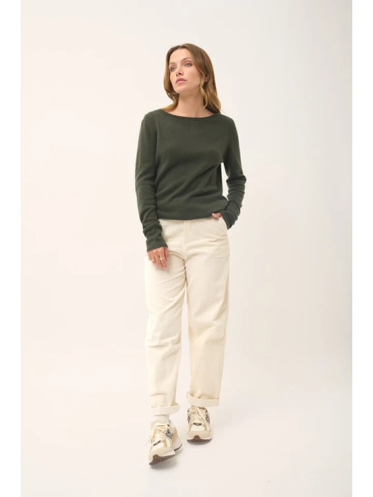 Zdjęcie produktu Just Cashmere Kaszmirowy sweter "Grace" w kolorze khaki rozmiar: XL