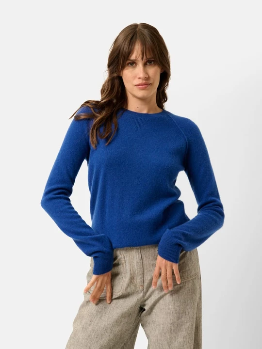 Zdjęcie produktu Just Cashmere Kaszmirowy sweter "Helen" w kolorze niebieskim rozmiar: XXL