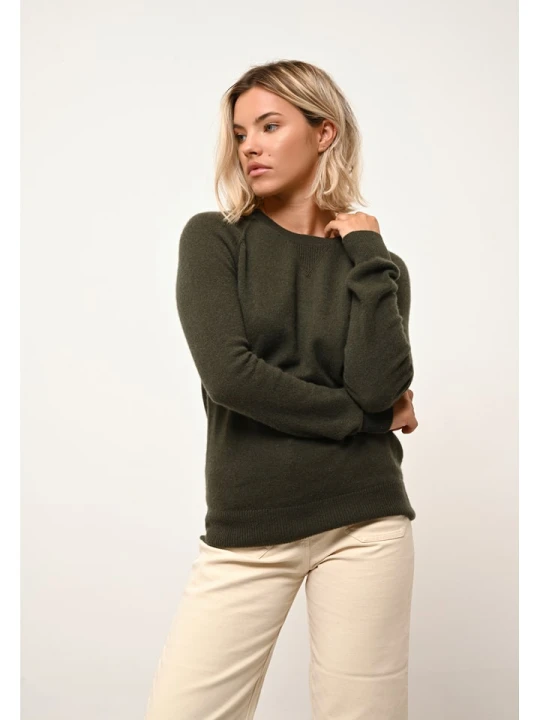 Zdjęcie produktu Just Cashmere Kaszmirowy sweter "Helen" w kolorze zielonym rozmiar: L
