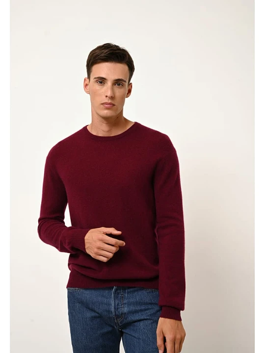 Zdjęcie produktu Just Cashmere Kaszmirowy sweter "Howard" w kolorze bordowym rozmiar: XL