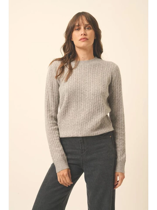 Zdjęcie produktu Just Cashmere Kaszmirowy sweter "Jade" w kolorze szarym rozmiar: L