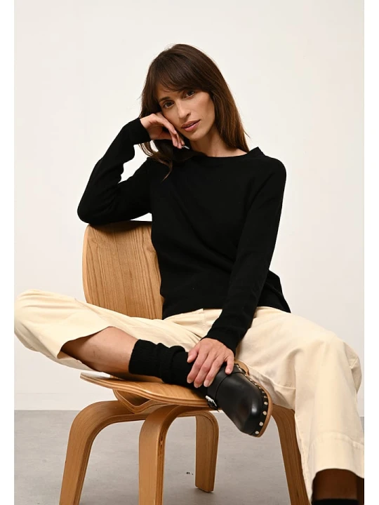 Zdjęcie produktu Just Cashmere Kaszmirowy sweter "Jane" w kolorze czarnym rozmiar: S