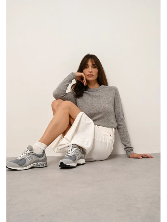 Zdjęcie produktu Just Cashmere Kaszmirowy sweter "Jane" w kolorze szarym rozmiar: S