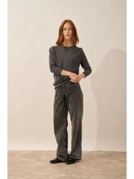 Zdjęcie produktu Just Cashmere Kaszmirowy sweter "Janice" w kolorze antracytowym rozmiar: XL
