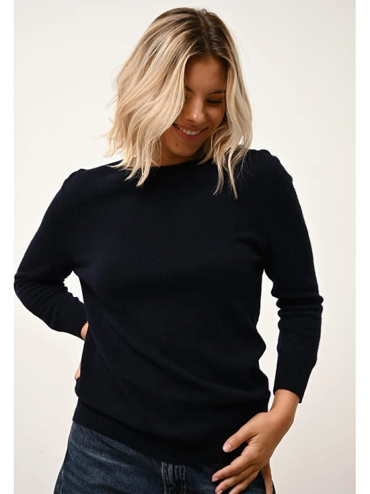 Zdjęcie produktu Just Cashmere Kaszmirowy sweter "Janice" w kolorze granatowym rozmiar: XXL