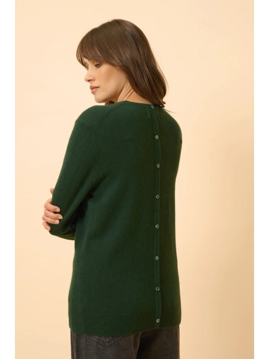 Zdjęcie produktu Just Cashmere Kaszmirowy sweter "Janice" w kolorze zielonym rozmiar: XL