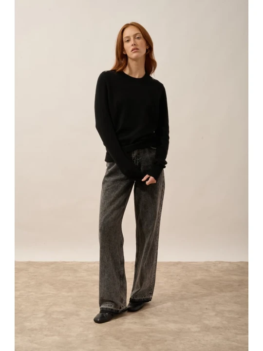 Zdjęcie produktu Just Cashmere Kaszmirowy sweter "Jeanne" w kolorze czarnym rozmiar: M
