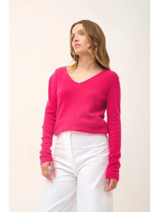 Zdjęcie produktu Just Cashmere Kaszmirowy sweter "Joan" w kolorze różowym rozmiar: XL