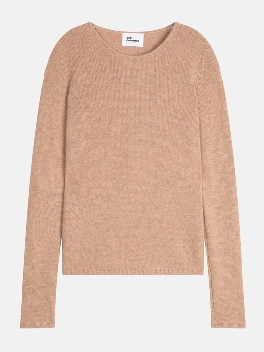 Zdjęcie produktu Just Cashmere Kaszmirowy sweter "Joyce" w kolorze beżowym rozmiar: M