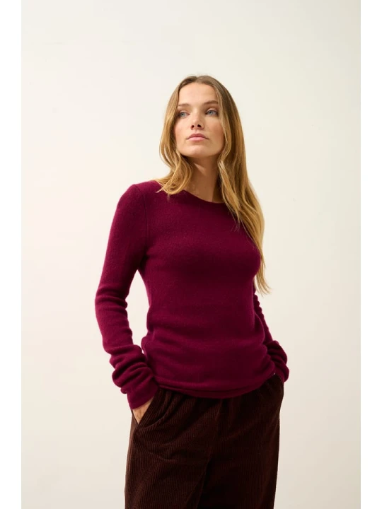 Zdjęcie produktu Just Cashmere Kaszmirowy sweter "Joyce" w kolorze bordowym rozmiar: XL