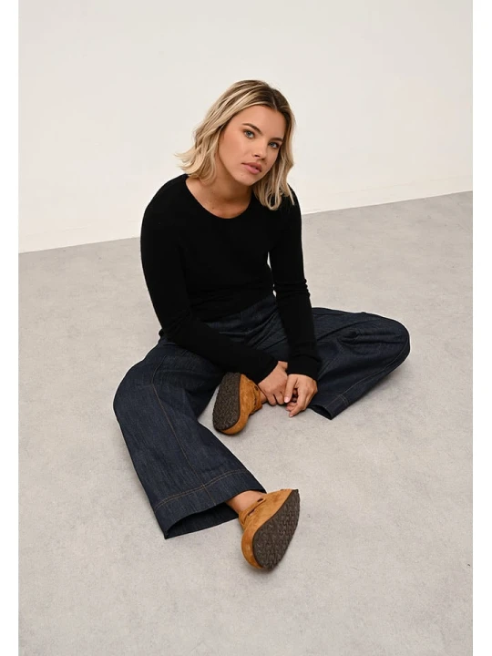 Zdjęcie produktu Just Cashmere Kaszmirowy sweter "Joyce" w kolorze czarnym rozmiar: XL