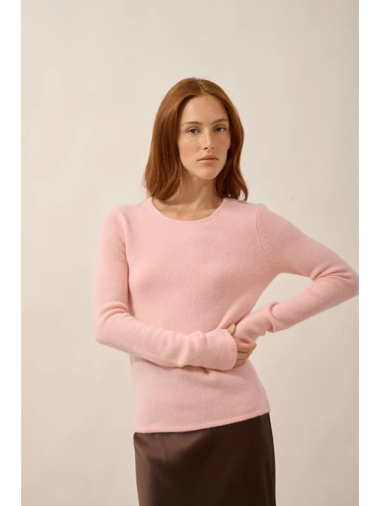 Zdjęcie produktu Just Cashmere Kaszmirowy sweter "Joyce" w kolorze jasnoróżowym rozmiar: XXL