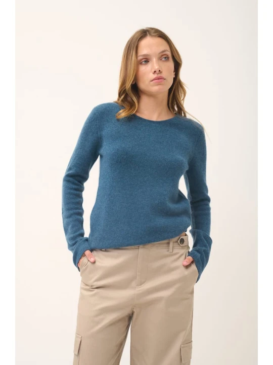 Zdjęcie produktu Just Cashmere Kaszmirowy sweter "Joyce" w kolorze niebieskim rozmiar: XL