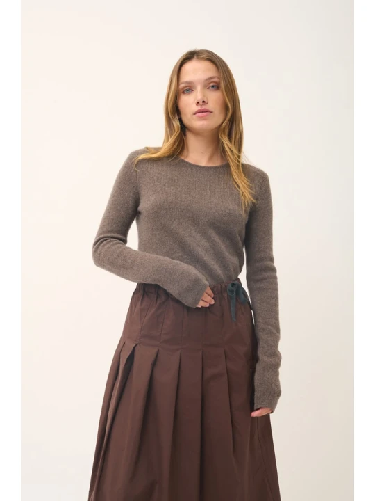 Zdjęcie produktu Just Cashmere Kaszmirowy sweter "Joyce" w kolorze szarobrązowym rozmiar: M
