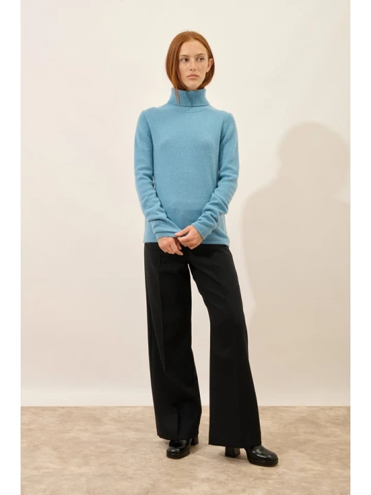 Zdjęcie produktu Just Cashmere Kaszmirowy sweter "June" w kolorze błękitnym rozmiar: M