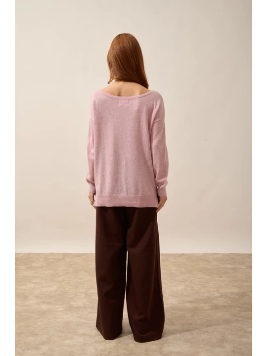 Zdjęcie produktu Just Cashmere Kaszmirowy sweter "Karen" w kolorze jasnoróżowym rozmiar: XL