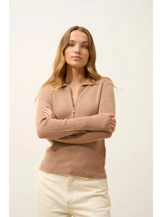 Zdjęcie produktu Just Cashmere Kaszmirowy sweter "Kristjan" w kolorze beżowym rozmiar: M