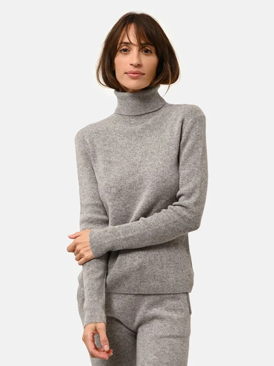 Zdjęcie produktu Just Cashmere Kaszmirowy sweter "Lanais" w kolorze szarym rozmiar: XXL