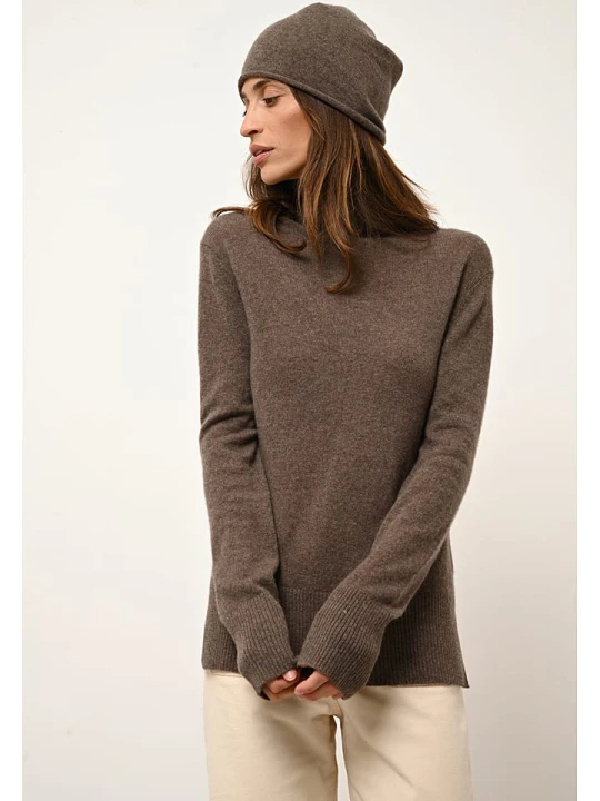 Zdjęcie produktu Just Cashmere Kaszmirowy sweter "Lexie" w kolorze brązowym rozmiar: M