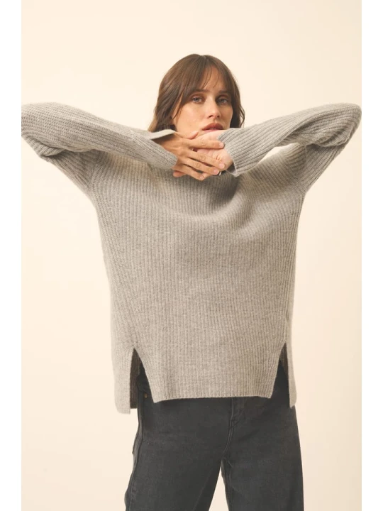 Zdjęcie produktu Just Cashmere Kaszmirowy sweter "Louise" w kolorze szarym rozmiar: S
