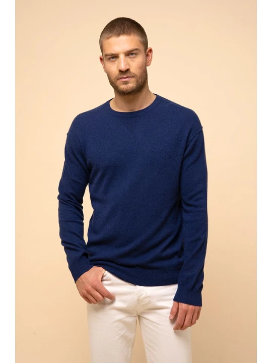 Zdjęcie produktu Just Cashmere Kaszmirowy sweter "Noe" w kolorze niebieskim rozmiar: XL